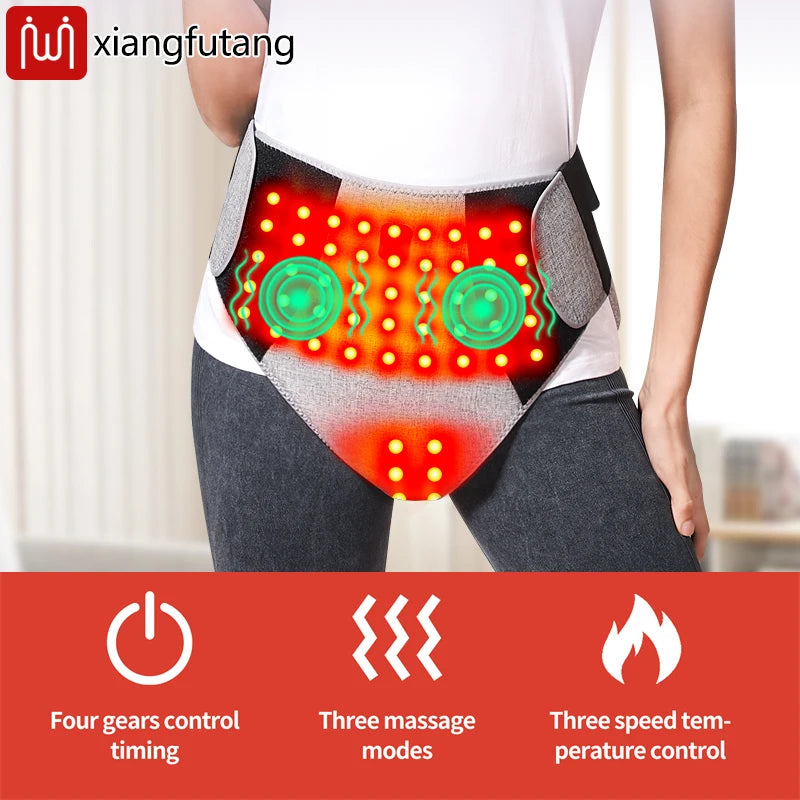 660Nm Red Light Heating Pad 162 LED For Women Relief Menstrual Pain Abdominal Hot Compress Home Relax Vibration Massage