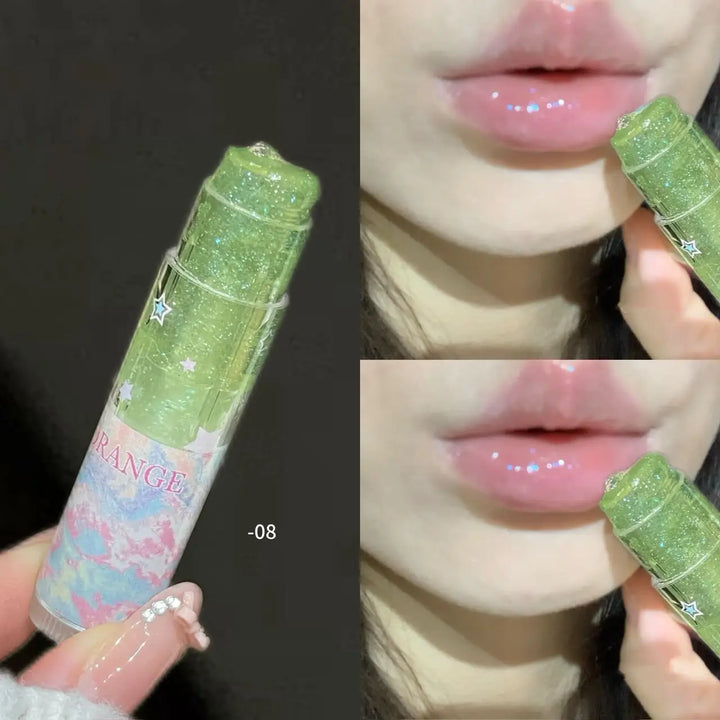 Herorange Glitter Star Lip Balm Moisturizing Repair Shiny Plump Lips Multi-Use for Daily Base Makeup