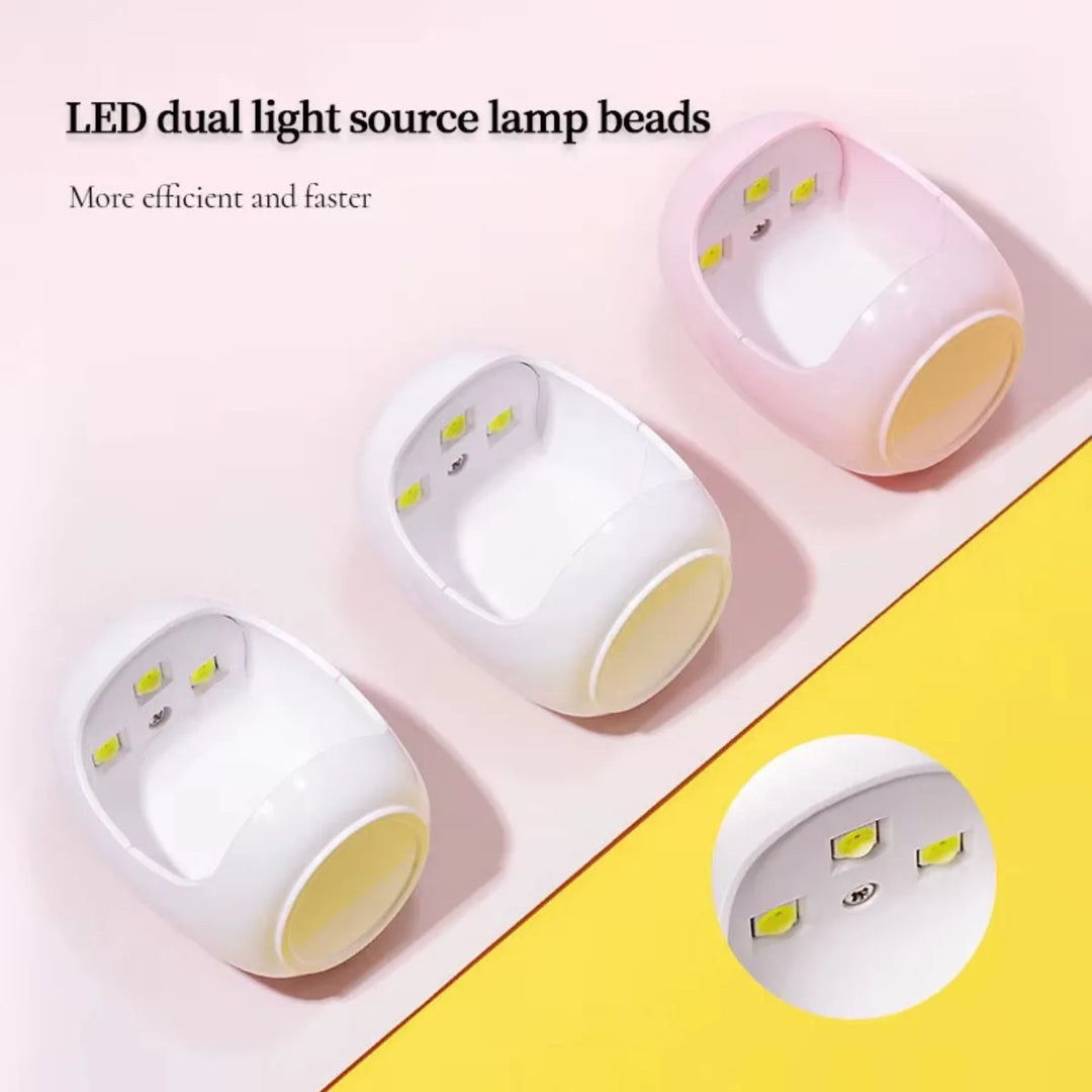 YIKOOLIN 6W Mini UV LED Nail Lamp – Cute Eggshell Design, USB Portable Gel Curing Light