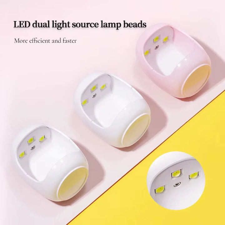 YIKOOLIN 6W Mini UV LED Nail Lamp – Cute Eggshell Design, USB Portable Gel Curing Light