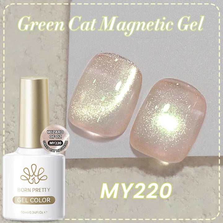 BORN PRETTY 10ml Black Glass Cat Magnetic Gel Nail Polish Punk Style Nail Art Manicure Varnis Semi Permanent Gel for Winter Nail