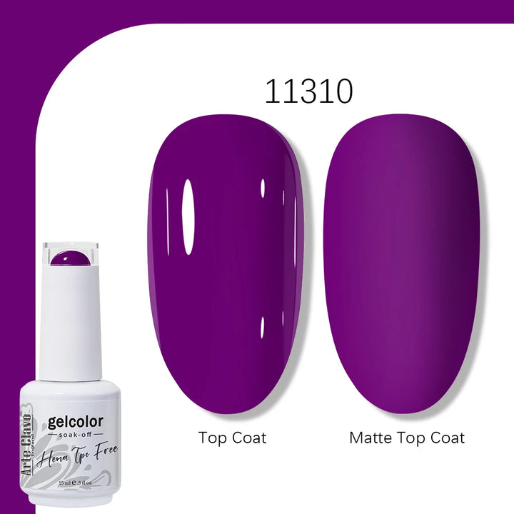Arte Clavo Solid Color Gel Nail Polish 15ml Soak Off UV LED Gel Semi-Permanent Glitter Polish For Manicure Nail Art Salon Gel