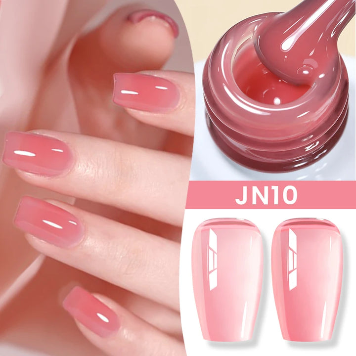 BORN PRETTY Jelly Nude Gel Nail Polish 10ml Light Pink Peach Translucent Color UV Light Cure Gel Varnish Nail Art DIY at Home