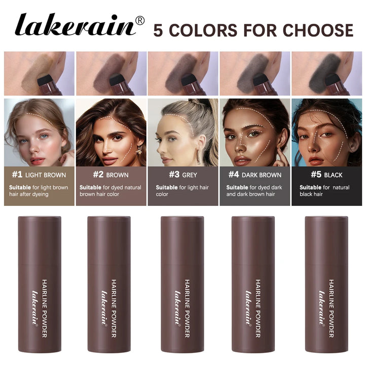 Lakerain Hairline Powder Filling Hair and Eyebrows Gaps Naturally Modify Long Lasting Holding Waterproof Sweat-proof Fine Powder