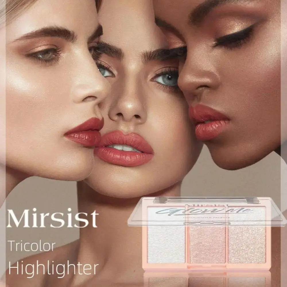 Waterproof Highlighter Makeup Palette Shimmer Contouring Powder Non Sticky Face Cosmetics Brightening Skin