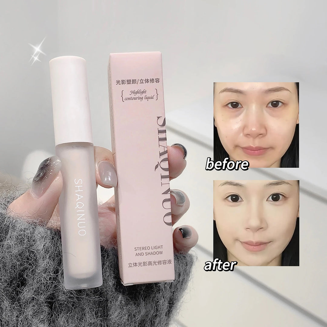 Facial Liquid Contour Stick Concealer Contouring 3D Cement Grey Nose Shadow Cream Brighten Highlighter Bronzer Concealer Makeup