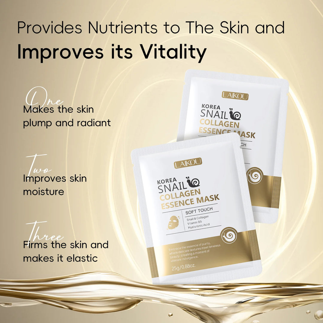 Snail Mucin & Protein Sheet Mask,Anti-Aging & Repair Face Mask,Hydrating Firming Essence Mask for Wrinkles and Pores,5/10/20 PCS