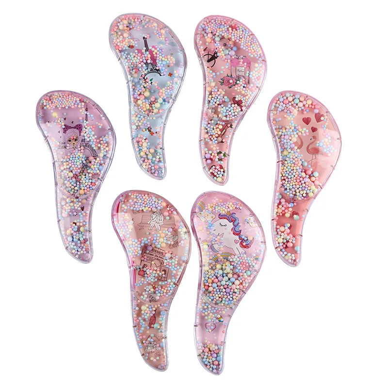 2025 New Cute Children's Horn Comb Cartoon Transparent Comb Anti Knot Fashion Massage Comb Smooth Hair Comb Hairdressing Comb