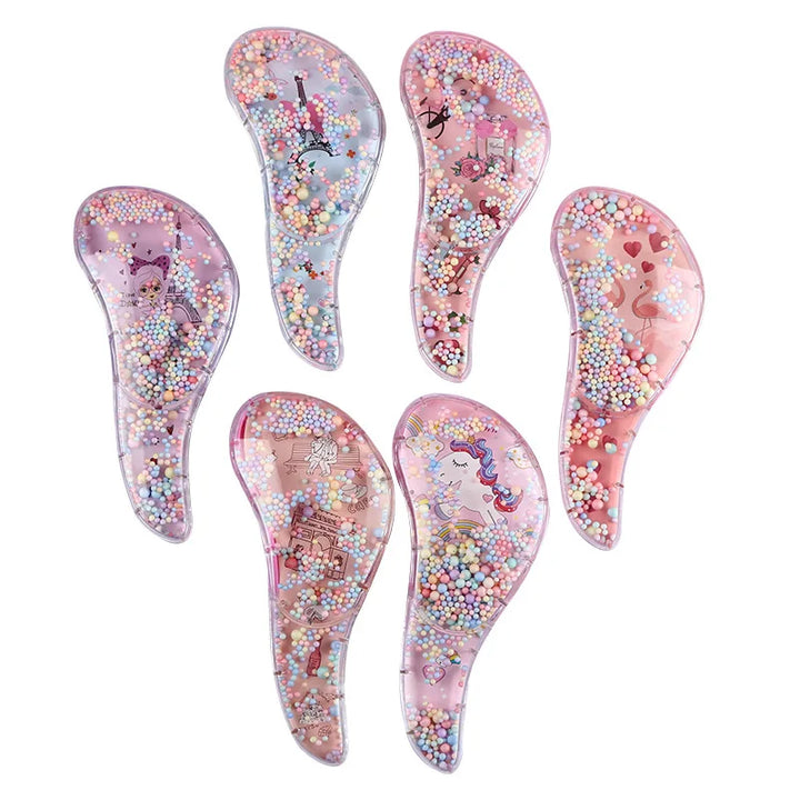 2025 New Cute Children's Horn Comb Cartoon Transparent Comb Anti Knot Fashion Massage Comb Smooth Hair Comb Hairdressing Comb