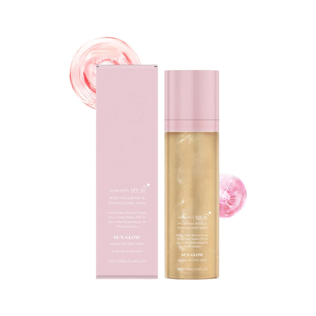 Setting Spray for Makeup Waterproof Sunscreen Spf 50 Glow Skin Moisturizing Hyaluronic Acid Deep Hydration Face Mist Spray 75ml