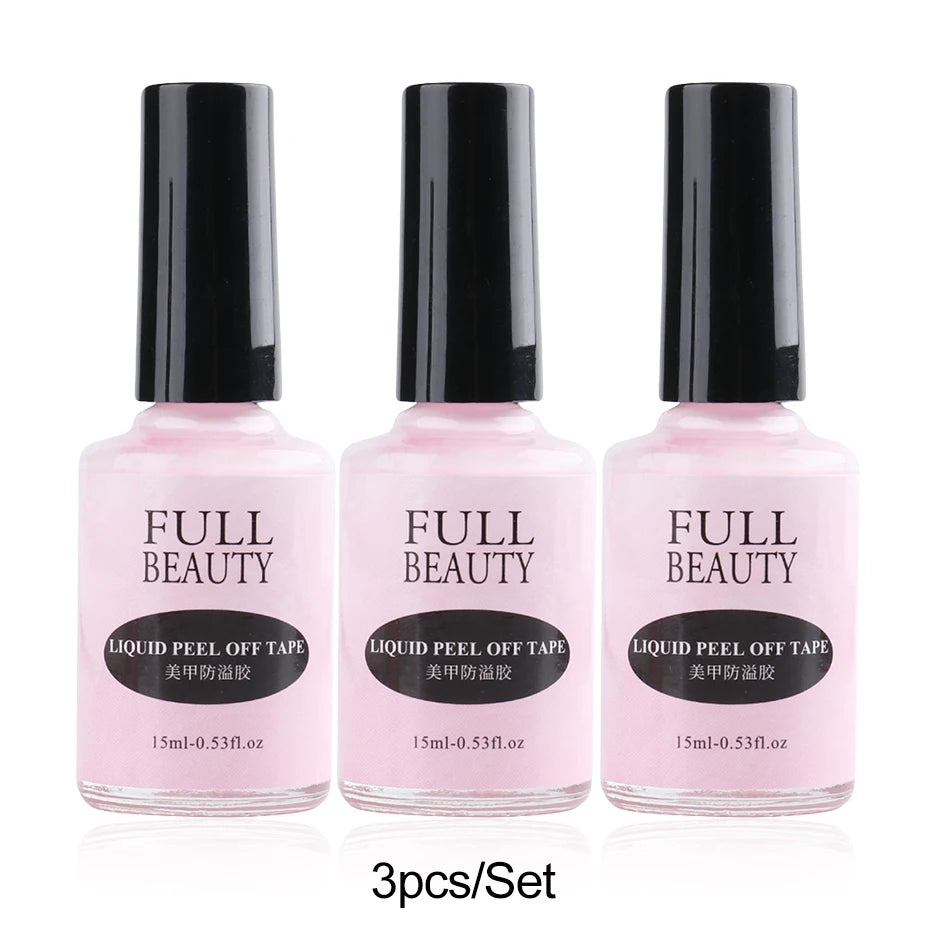 15ml Peel Off Latex Antifreezing Nail Liquid Anti-overflow Glue Nail Edge Protection Fast Dry Nail Skin Care Tool With Tweezer