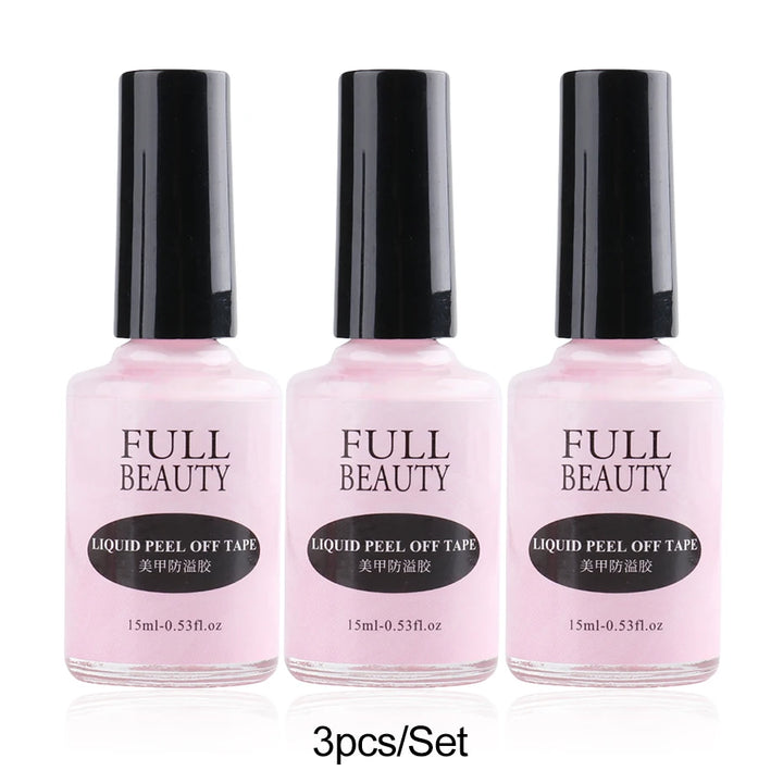 15ml Peel Off Latex Antifreezing Nail Liquid Anti-overflow Glue Nail Edge Protection Fast Dry Nail Skin Care Tool With Tweezer