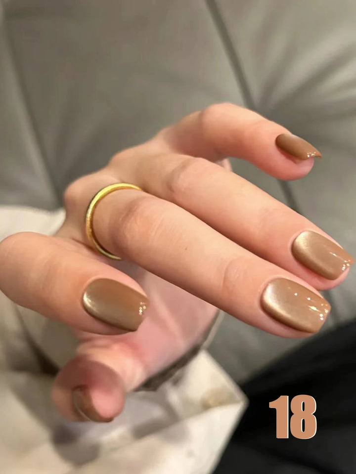 12ML 1-21PCS Autumn Nails Red through half the Sky Cat Eye Nail Glue Halloween New Whitening Glass Bead Cat Eye Nail Polish