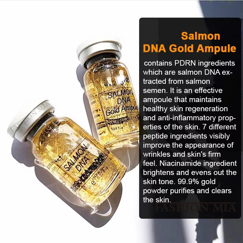 Korea 8ml Salmon DNA Gold Ampoule Skin Booster Serum Starter Kit Face BB Cream Moisturizing Rejuvenation Skin Care