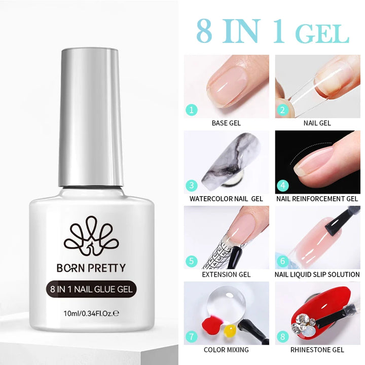 BORN PRETTY Sparkling Glass Bead Cat Magnetic Gel Nail Polish Flash White Spar Red Color Semi Permanent Soak Off UV Gel Varnish