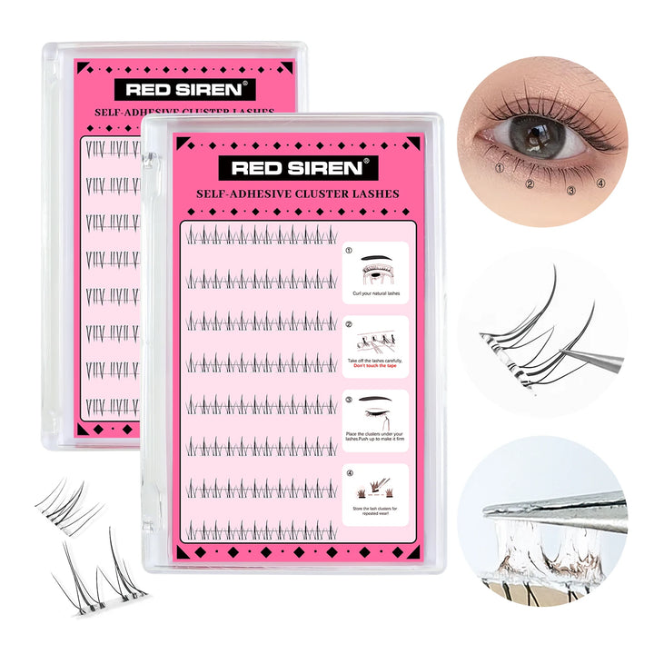 Self Adhesive Bottom Lashes No Glue Needed Reusable Under Eyelash Korean / Makeup DIY Individual Manga Lash Clusters