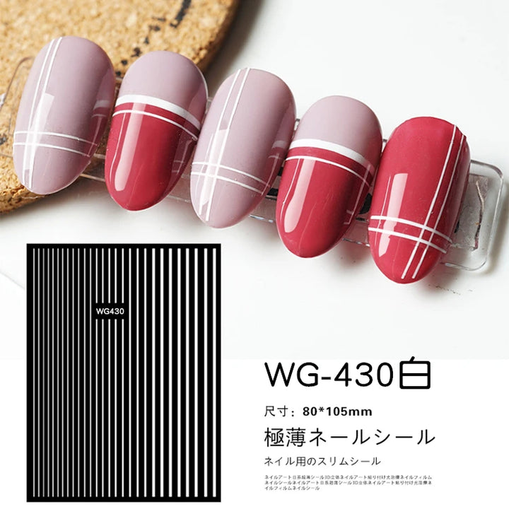 Nail Art Stickers Water Decals Eyes Stripe Nail Art Decorations for Manicure Accessories Press on Nails Foil Stickers and Decals