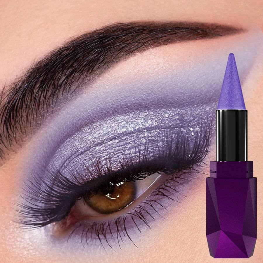 19 color 1PC glitter eyeshadow stick waterproof metallic high pigment eye shadow Korean makeup face highlight cosmetics gifts