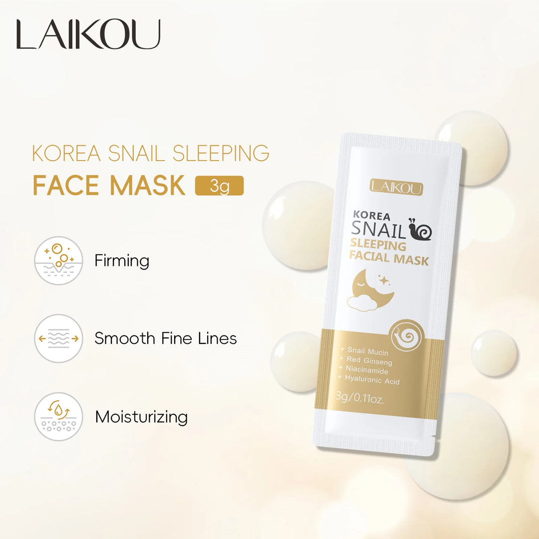 LAIKOU Facial Sleeping Mask Moisturizing Hydrating  Face Sheet Masks Repairing & Nourishing Night Face Mask Skin Care 7pcs