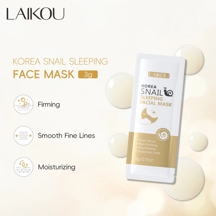 LAIKOU Facial Sleeping Mask Moisturizing Hydrating  Face Sheet Masks Repairing & Nourishing Night Face Mask Skin Care 7pcs