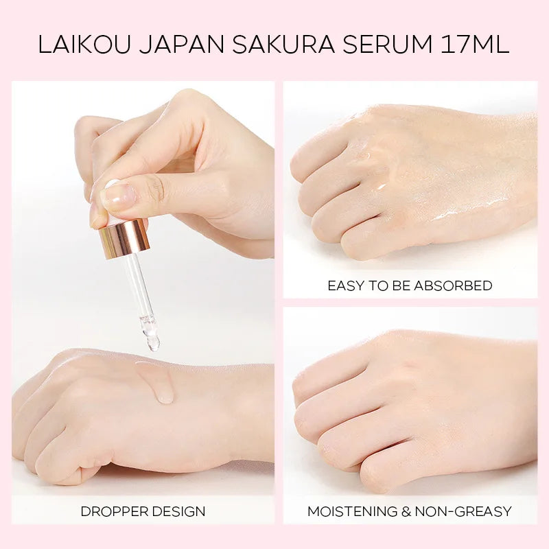 LAIKOU Sakura  Face Essence  Anti Wrinkle  Serum Shrink Pores Anti-Aging Moisturizing Dry Skin Care 17ml or 30ml
