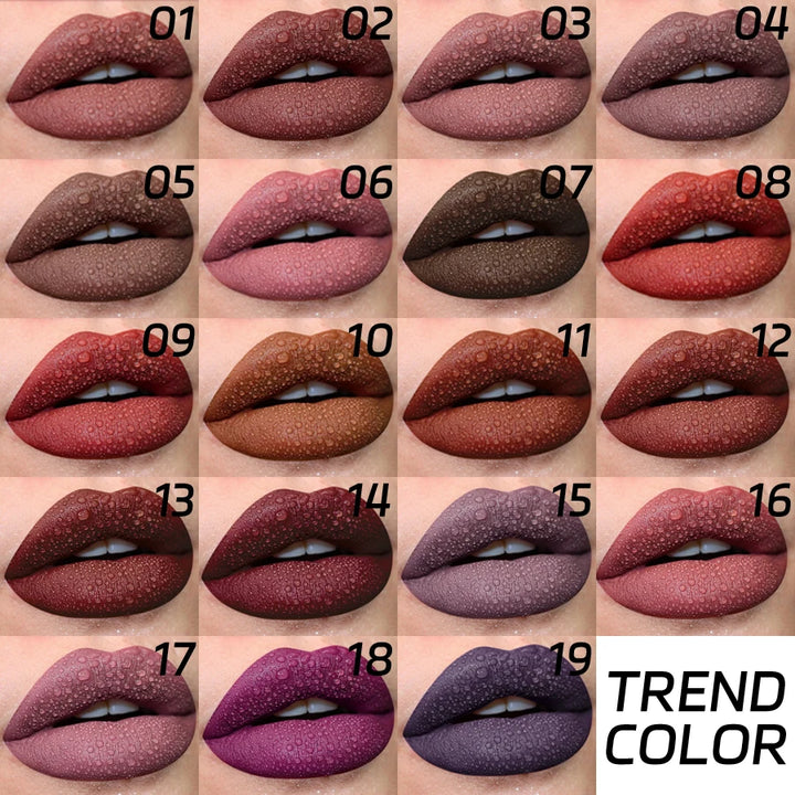 1PC Dark Brown Matte Velvet Lip Gloss Waterproof Liquid Lipstick Nude Brown Lips Korean Makeup for Lip Tint Lip Glaze Cosmetics