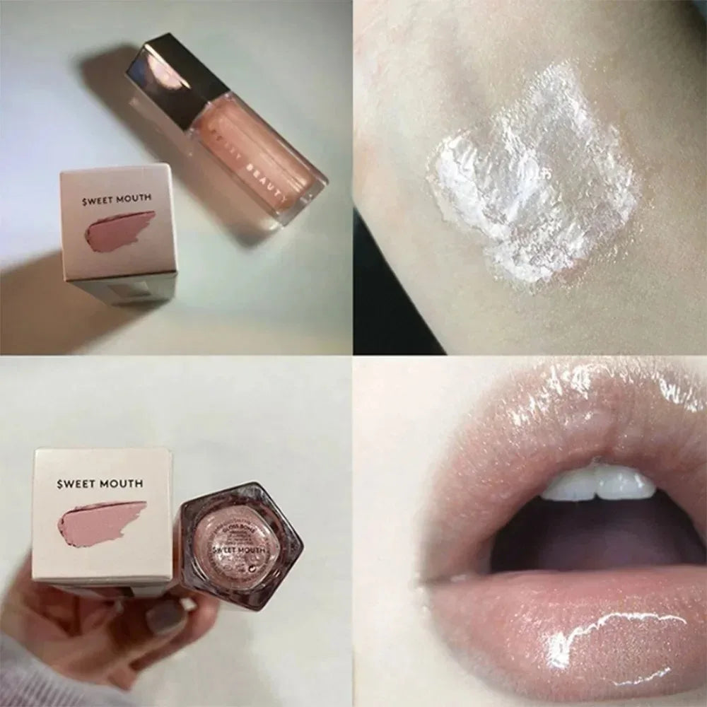 Natural Three-dimensional Contour Modification Matte 3D Bubble Rose Dual Tone High Gloss Flowing Liquid Lip Gloss Moisturizing
