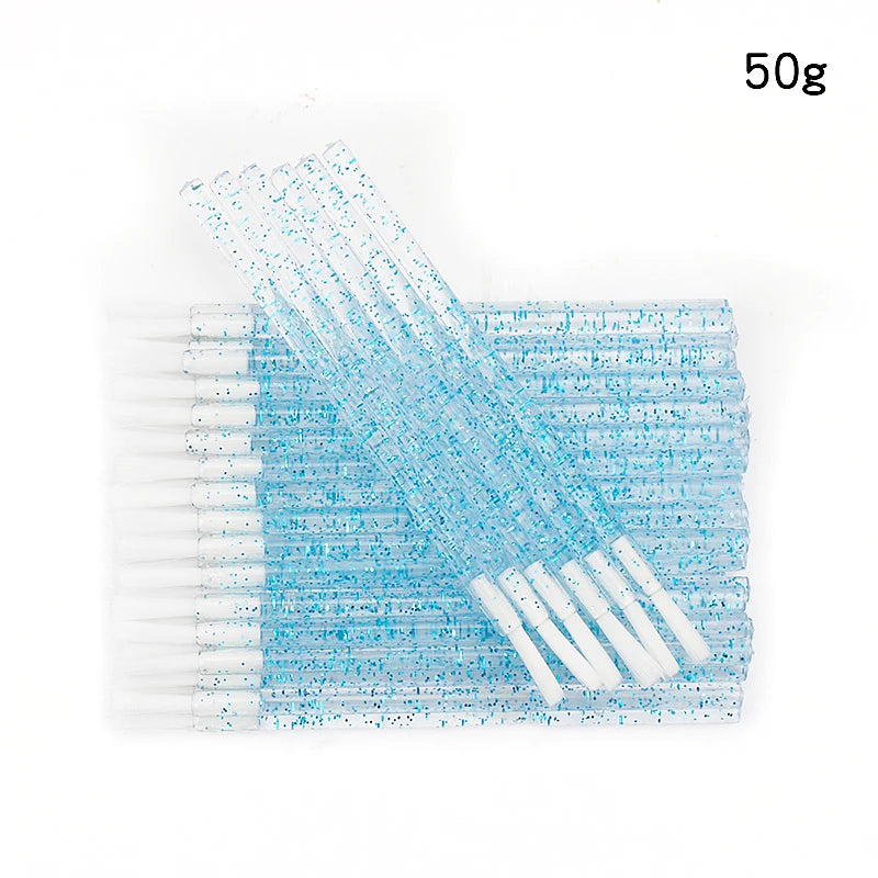 50pcs Disposable Nylon Lip Glossy Brush Lipstick Gloss Wands Applicator Eyeshadow Eyebrow Makeup Brushes Cosmetic Beauty Tools