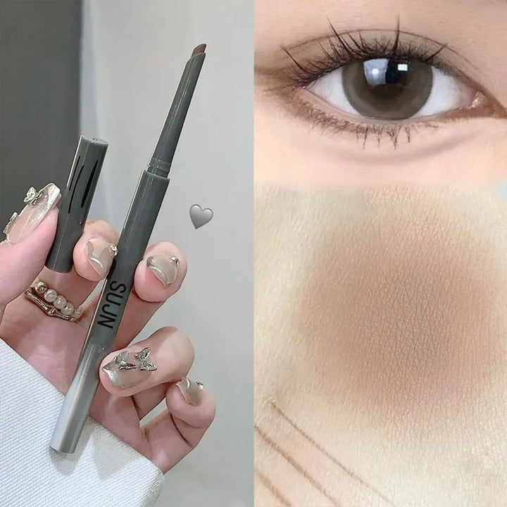 1Pc Matte Wine Red Silky Long-lasting Eye Liner Gel Pencil Lasting Smooth Easy To Color Waterproof Flat Head Eyeliner Eye Makeup