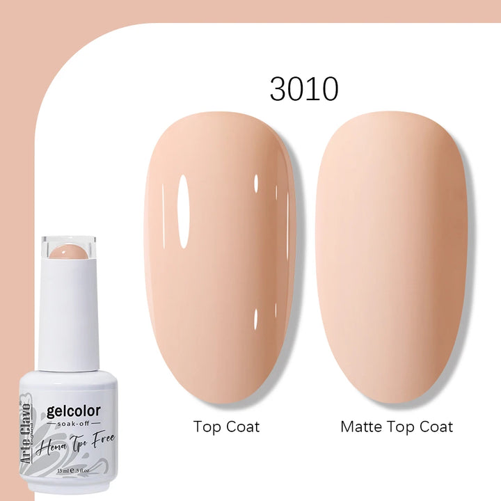 Arte Clavo Solid Color Gel Nail Polish 15ml Soak Off UV LED Gel Semi-Permanent Glitter Polish For Manicure Nail Art Salon Gel