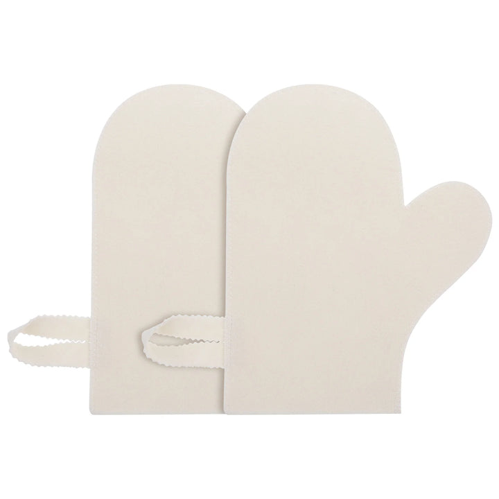 2 Pcs Grey Heat Resistant Gloves Bath Sponge Body Scrubber Sauna Tool Felt Kit Massage Glove Back Exfoliating Mitt Shower Gloves
