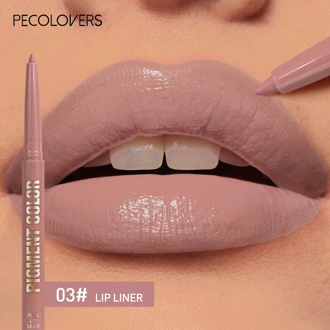 12 color lip enriching lipliner lip moisturizing three-dimensional fitting light thin silky and clear lip liner