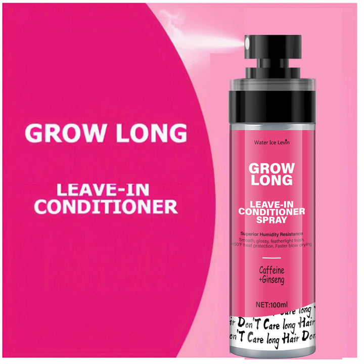 Leave-In Conditioner Spray and Softener, Long Biotin - Anti-Frizz Deep Conditioner for Split Ends and Fracture - Vitamin E, Caffeine and Ginseng, Suitable for Curly Hair, Dry and Damaged Hair