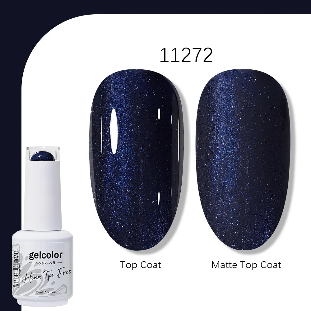 Arte Clavo Solid Color Gel Nail Polish 15ml Soak Off UV LED Gel Semi-Permanent Glitter Polish For Manicure Nail Art Salon Gel