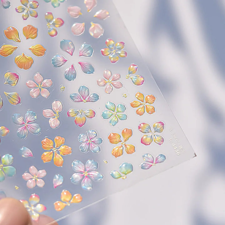 5D Butterfly Nail Stickers Sparkling Jelly Butterfly Nail Art Sticker Decorations Decals DIY Self Adhesive Slider Manicure Parts