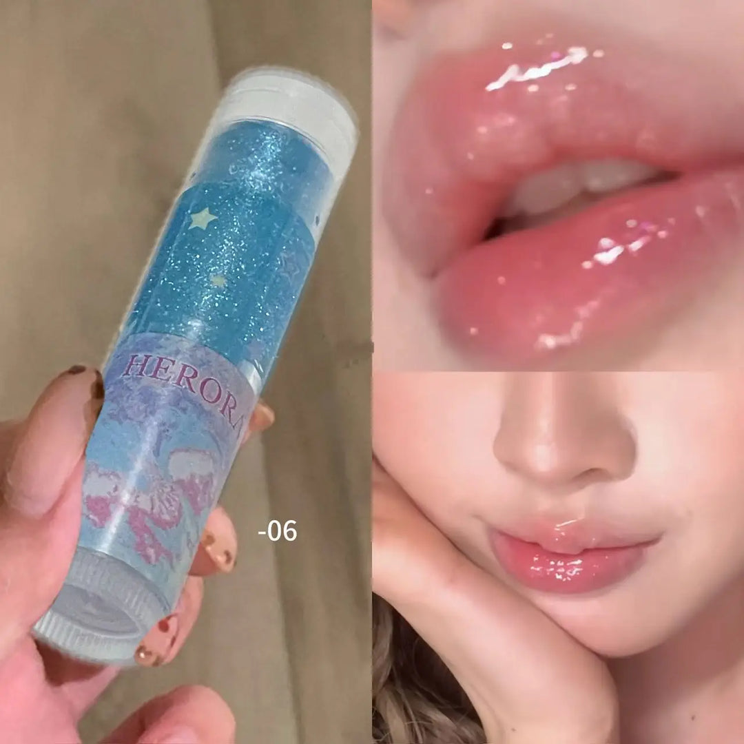 Herorange Glitter Star Lip Balm Moisturizing Repair Shiny Plump Lips Multi-Use for Daily Base Makeup