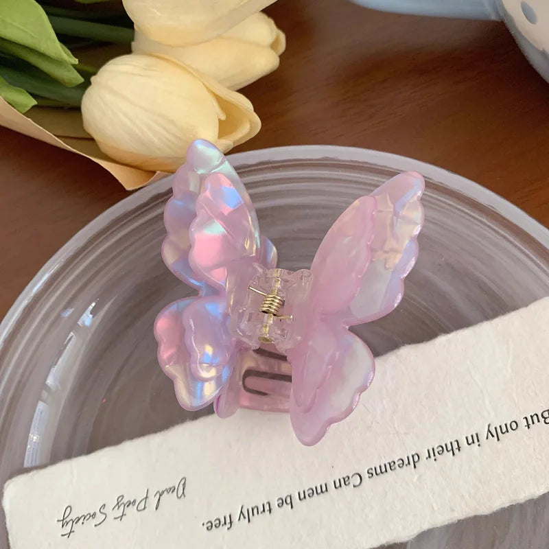 New Fairy Acetate Butterfly Claw Clip Female Elegant Colorful Bow Crab Shark Hair Clips Hairpins For Women Girl Hair Accessories