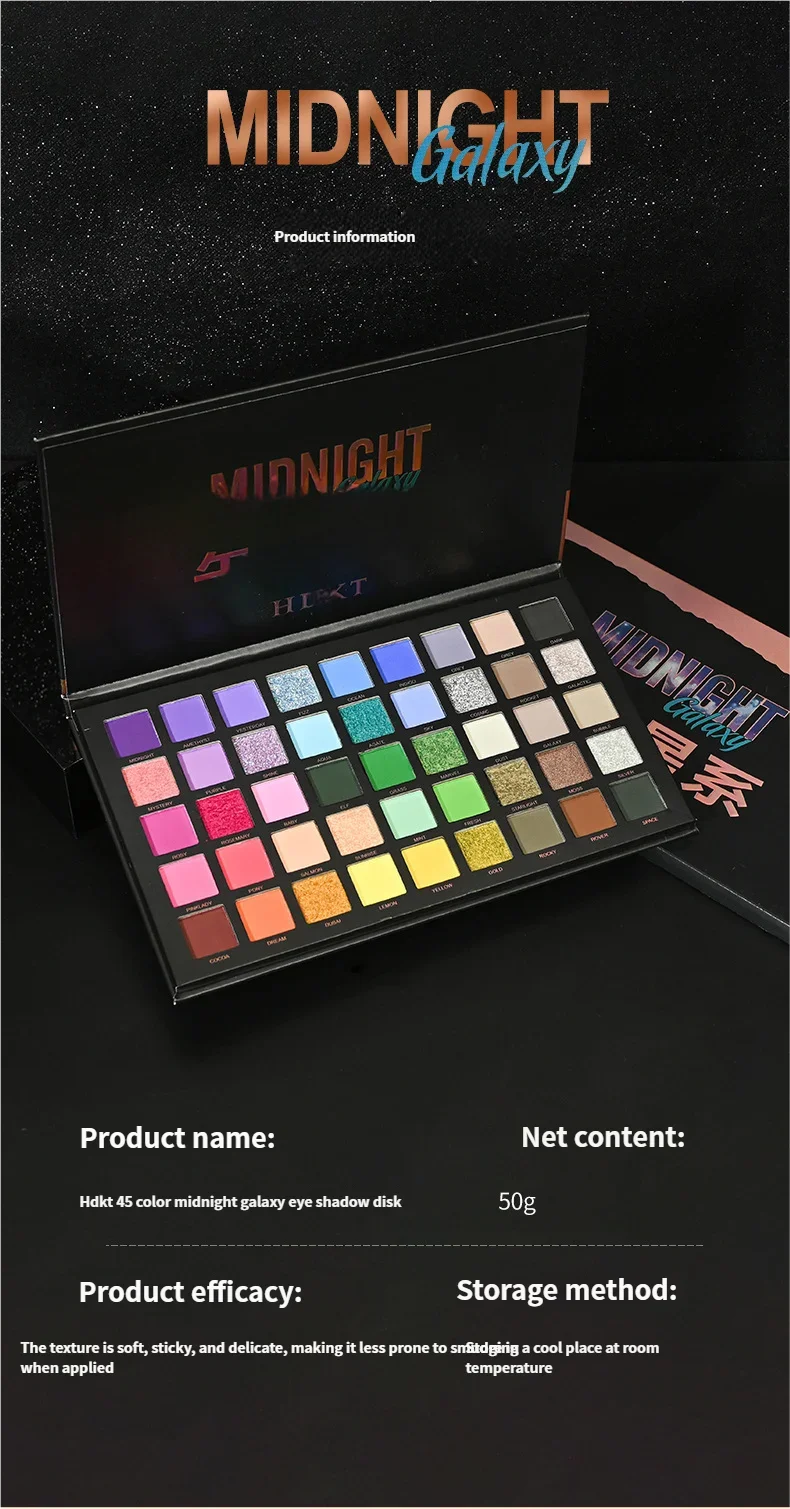 45 Colors Matte Shimmer Eye Shadow Palette Earth Tones Color Matching Perfect for Makeup Art Mashed Potatoes Theme