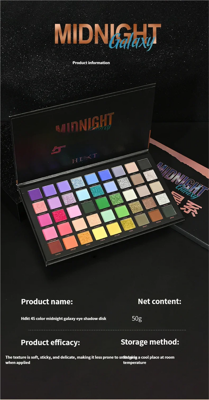 45 Colors Matte Shimmer Eye Shadow Palette Earth Tones Color Matching Perfect for Makeup Art Mashed Potatoes Theme