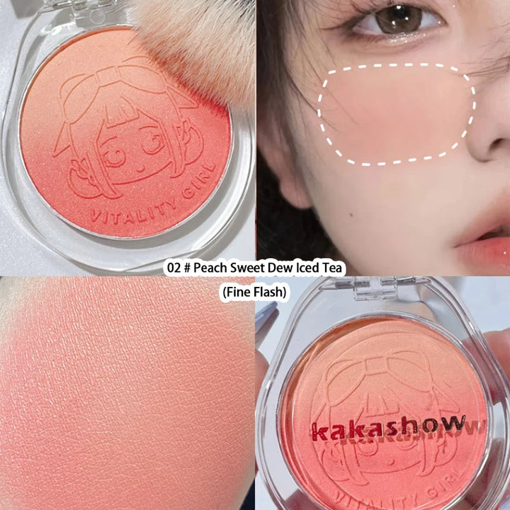 Kakashow Youthful Gradient Blush - Natural Nude Shade,  Easy-to-Blend Formula with Long-lasting Matte Finish,