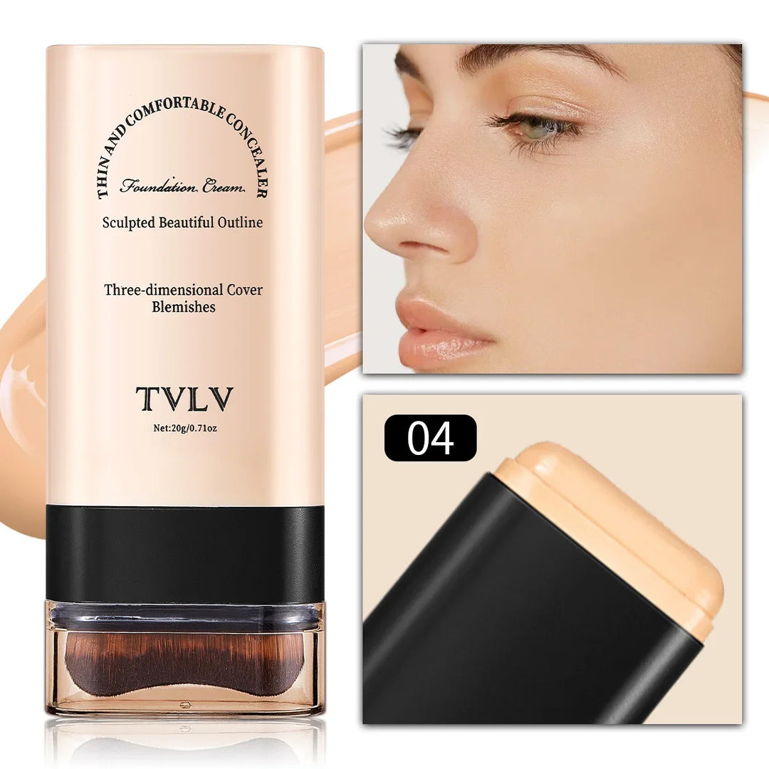 TVLV eraser foundation make-up stick 20g,with brush to brighten skin liquid foundation,non-marking,long-lasting makeup concealer