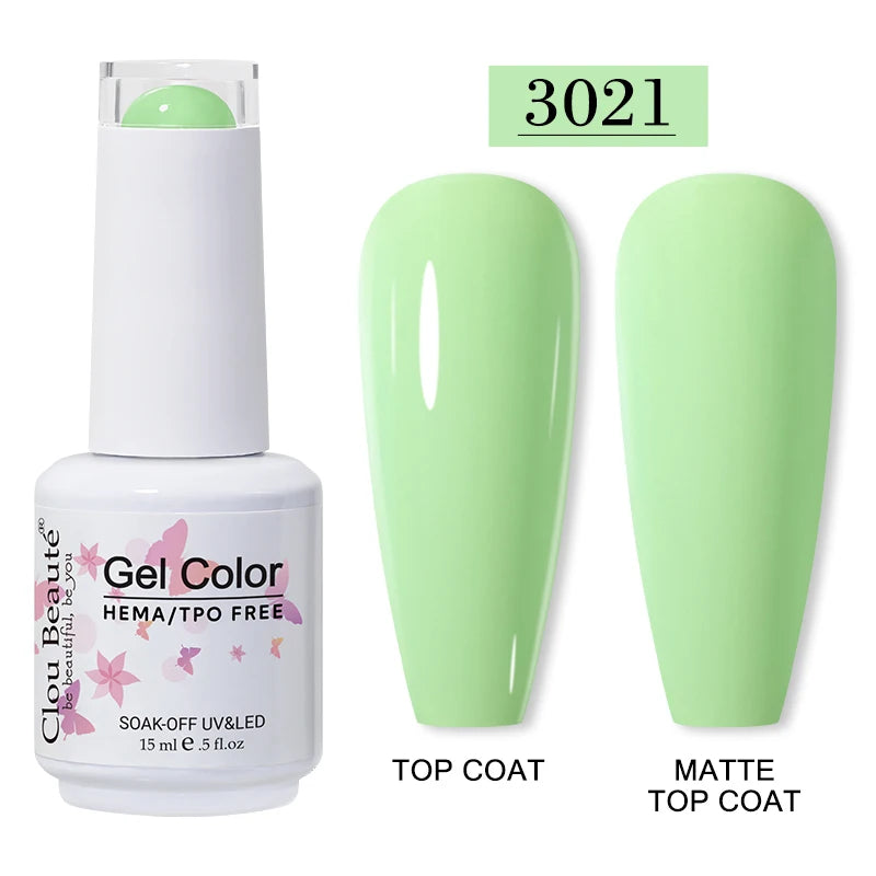 Clou Beaute 15ml HEMA TPO FREE Gel Nail Polish Vernis Semi Permanent UV Nail Art Varnish Lakiery Hybrydowe Manicure Gel Polish