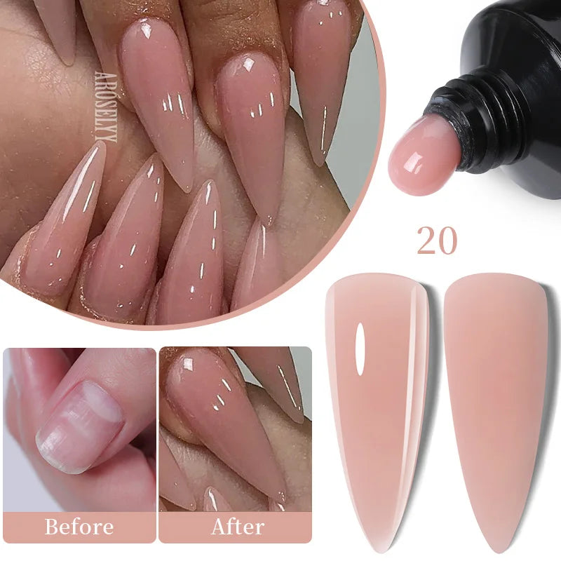 LILYCUTE 15ML Quick Extension Gel Nail Polish Nude Milk White Color Finger Prolong Acrylic Crystal Construction Hard Gel Varnish