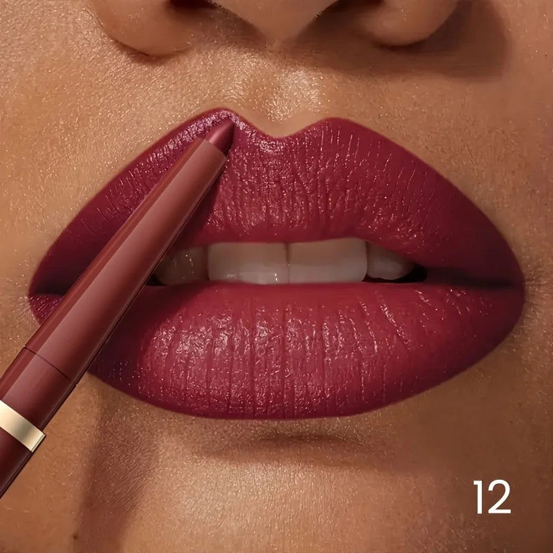 Long-lasting Waterproof Matte Nude Lip Liner - High Pigmentation, Retractable, Smooth Application, Natural Look