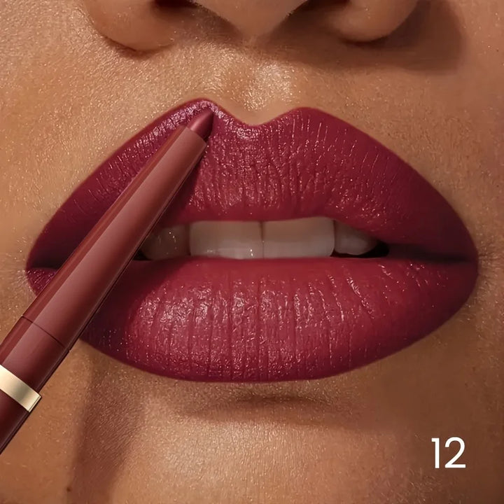 Long-lasting Waterproof Matte Nude Lip Liner - High Pigmentation, Retractable, Smooth Application, Natural Look