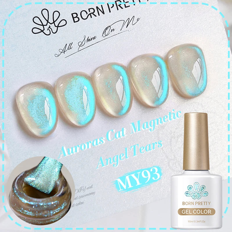 BORN PRETTY 10ml Silver Water Light Cat Magnetic Gel Nail Polish Nail Supplies Vernis Semi Permanent Gel for Fall Winter Nails