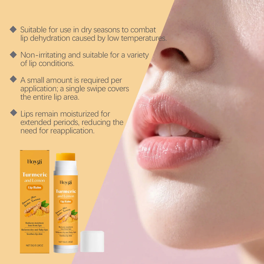 3-in-1 Lip Care Set Turmeric Nourishing Lip Balm Exfoliating Coconut Scrub & Hydrating Plumping Serum for Soft Smooth Lips
