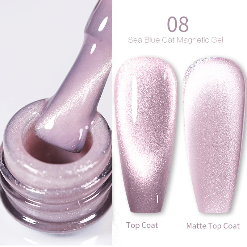 BORN PRETTY Sparkling Glass Bead Cat Magnetic Gel Nail Polish Flash White Spar Red Color Semi Permanent Soak Off UV Gel Varnish