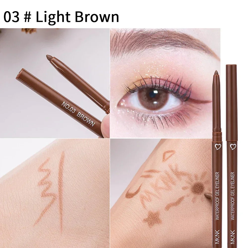 Waterproof Eyeliner Pen White Black Brown Long Lasting Quick-drying Pencil Not Blooming Liquid Eyeliner Gel Eyes Makeup Cosmetic