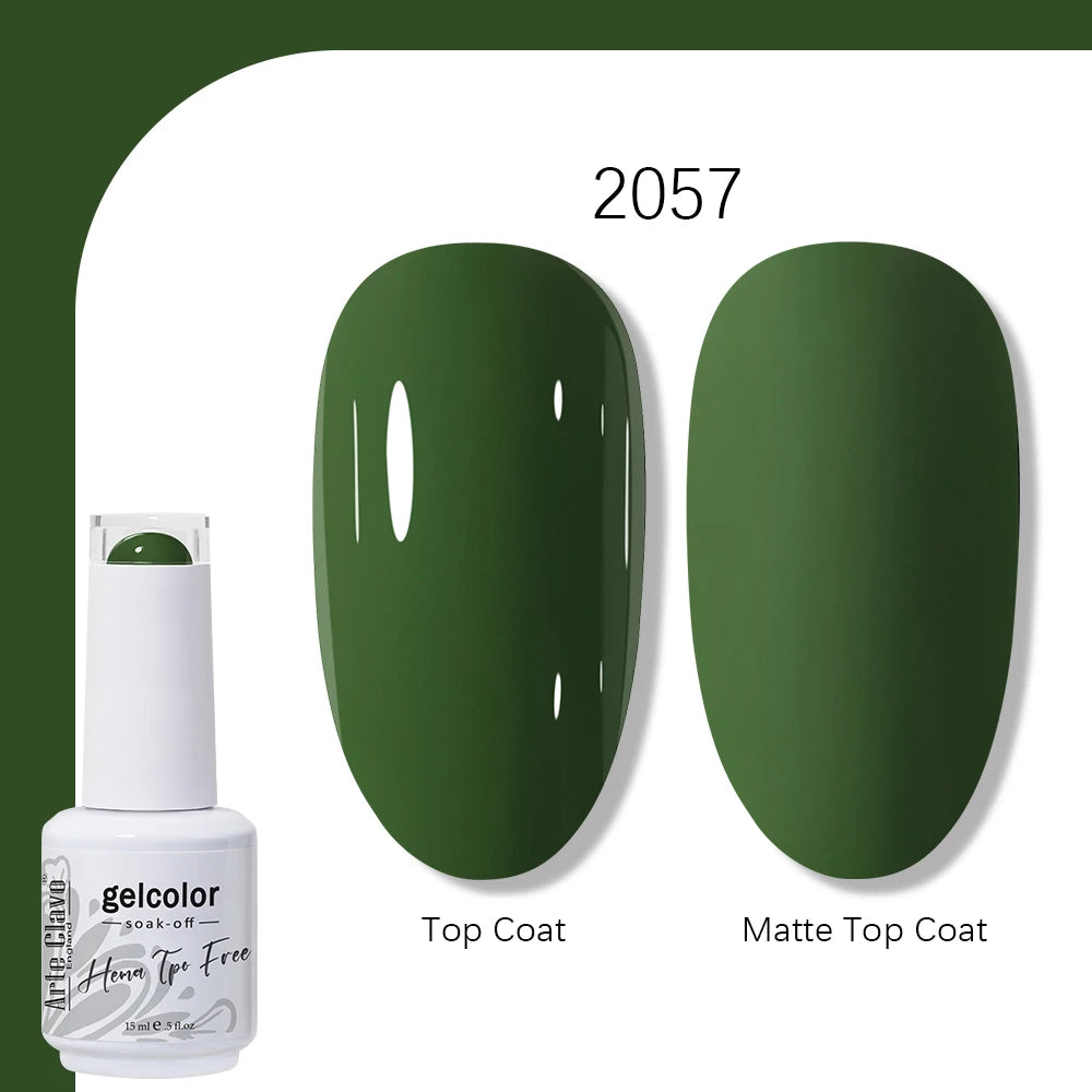 Arte Clavo Solid Color Gel Nail Polish 15ml Soak Off UV LED Gel Semi-Permanent Glitter Polish For Manicure Nail Art Salon Gel